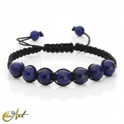 Macramé style lapis lazuli bracelet, 8 mm