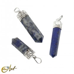 6 faceted Pencil point pendants of lapis lazuli