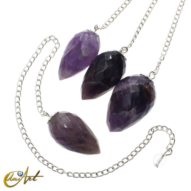 Péndulo tallado briolette de amatista