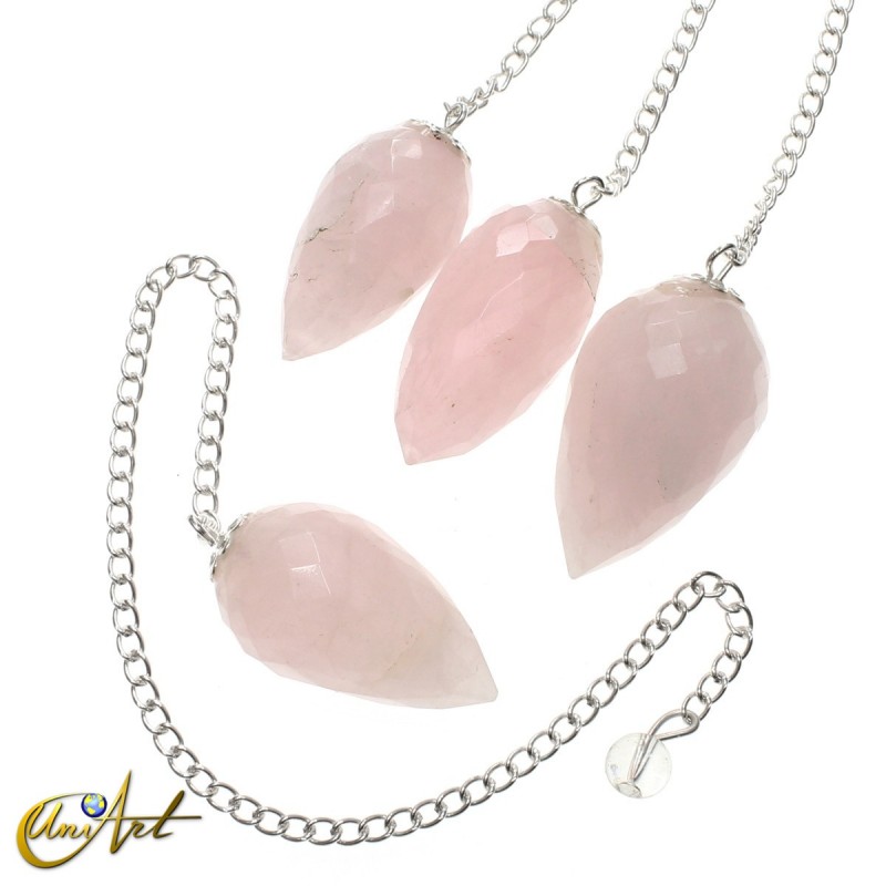 Péndulo tallado briolette de cuarzo verde