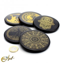 Black Agate Discs with Esoteric Symbols