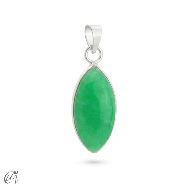 Colgante de plata y zafiro verde, modelo marquesa básico