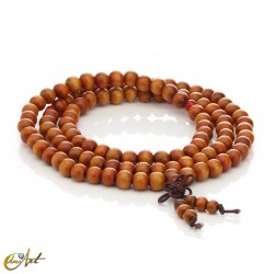 Orange 8 mm wooden beads Tibetan Buddhist Mala