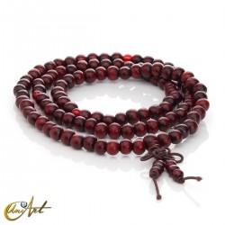 Red 8 mm wooden beads Tibetan Buddhist Mala