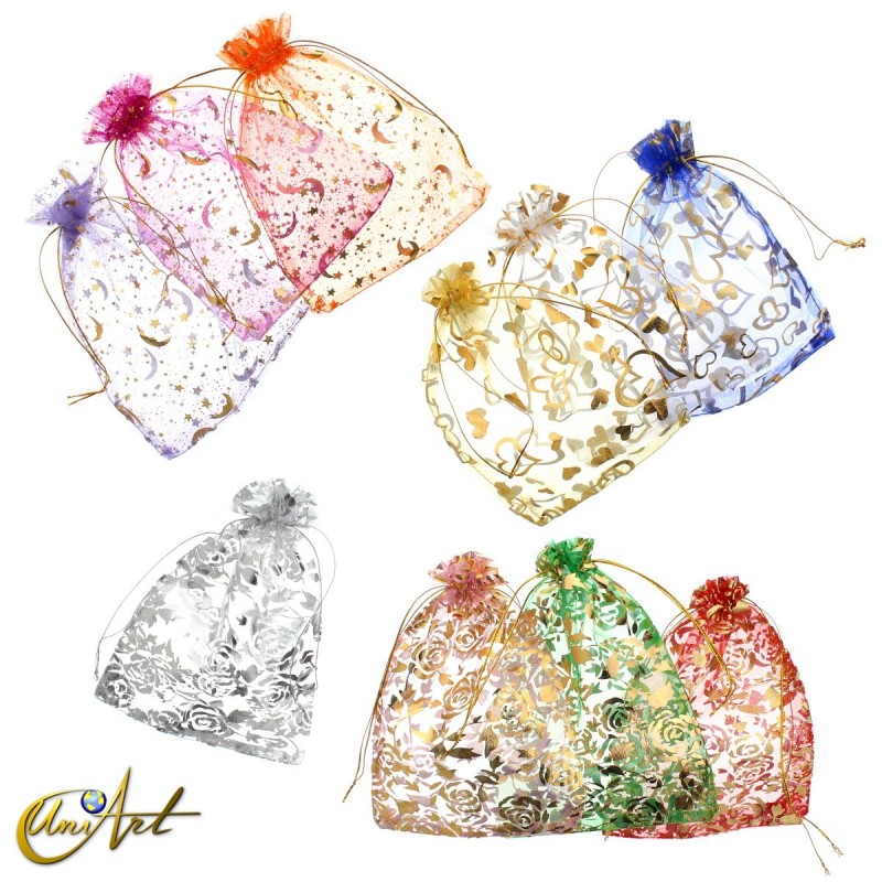 buy 100 Organza Gift Bags 6 x 9 cm