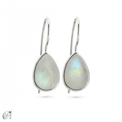 Moonstone with 925 silver -basic teardrop earrings