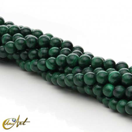 6 mm natural malachite beads