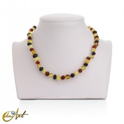 Very small amber necklace - multicolor