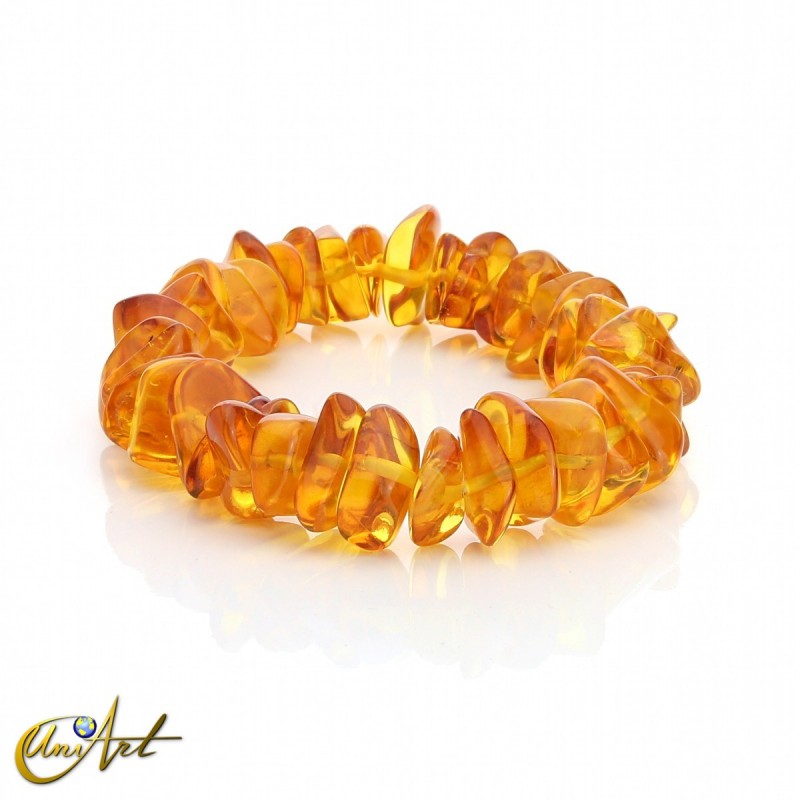Elastic Baltic amber bracelet, unicolor