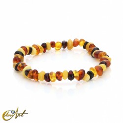 Multicolored Baltic Amber Bracelet, Adult 6mm