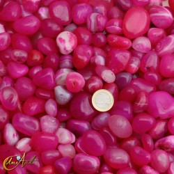Pink agate tumbled stones
