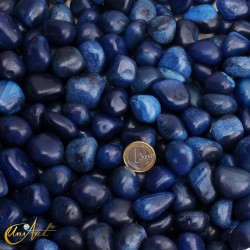 Blue agate tumbled stones