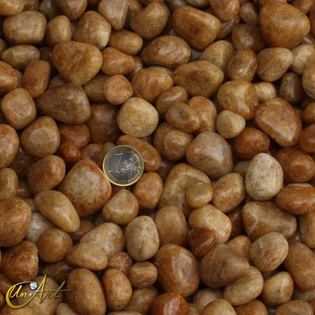 Golden quartz tumbled stones, 200 gram bag.