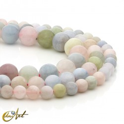 Beryl beads: Emerald, Aquamarine, Morganite, and Heliodoro