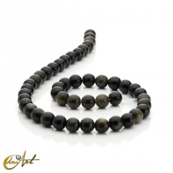 Golden Obsidian - 8 mm round beads threads