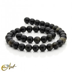 Golden Obsidian - 10 mm round beads threads