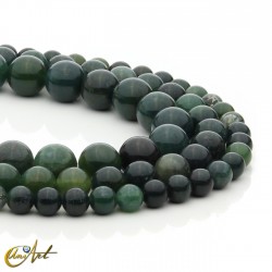 Moss agate round beads
