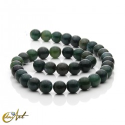 10 mm Moss agate round beads