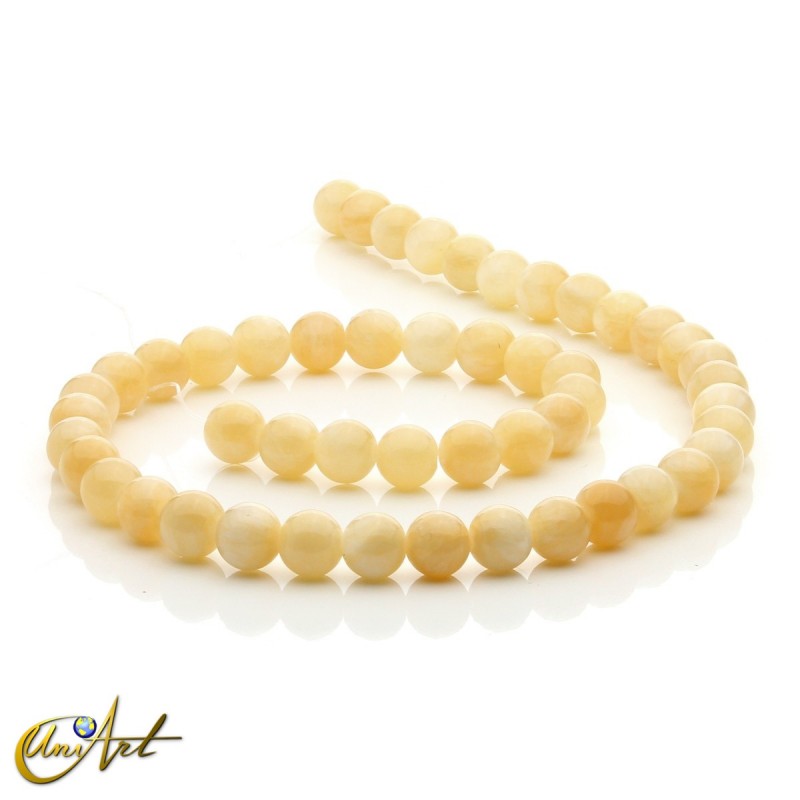 Abalorios de calcita amarilla, 8 mm