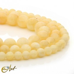 Yellow calcite round beads