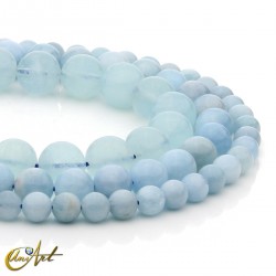 Aquamarine round beads
