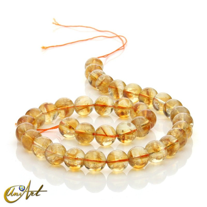 10 mm Citrine round beads
