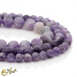 Banded amethyst round beads