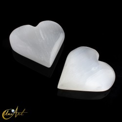 Corazón de selenita blanca, 8 cm