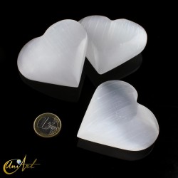 Corazón de selenita blanca, 6 cm