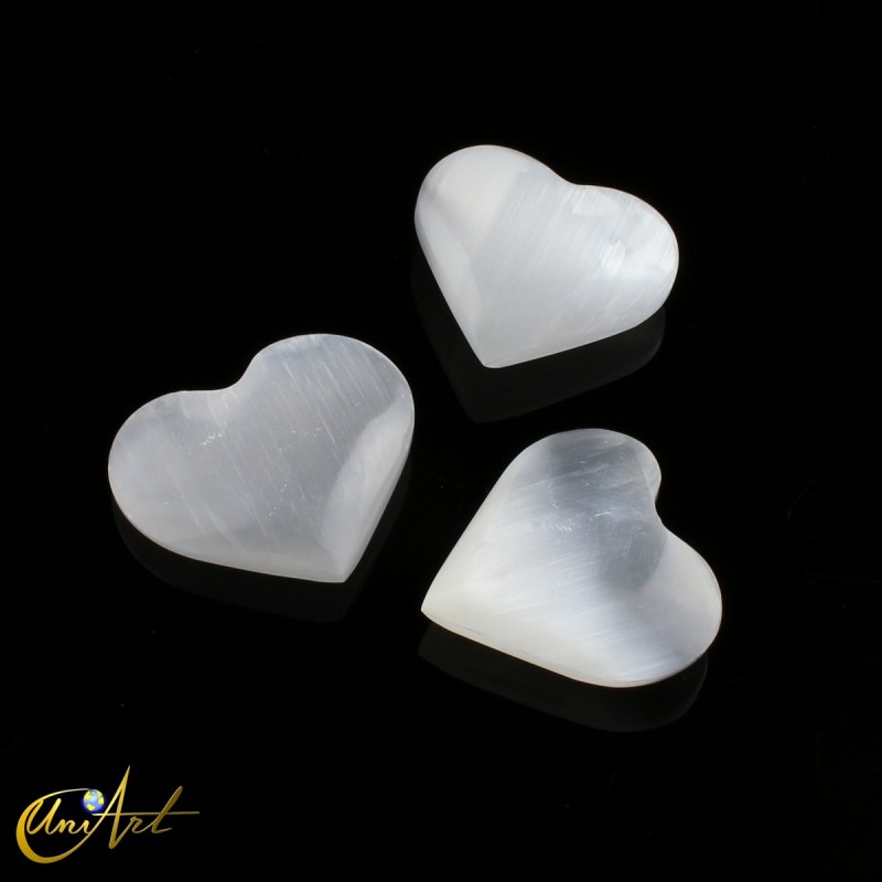 Corazón de selenita blanca, 4 cm