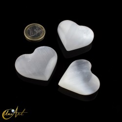 Corazón de selenita blanca, 4 cm