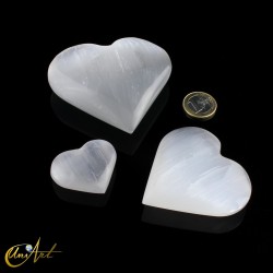 Corazón de selenita blanca