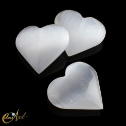 Corazón de selenita blanca, 6 cm