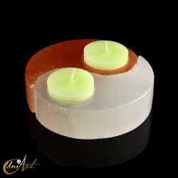 Yin and Yang Selenite Candle Holder