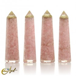 Orgonita en formato de punta, 10 cm - cuarzo rosa