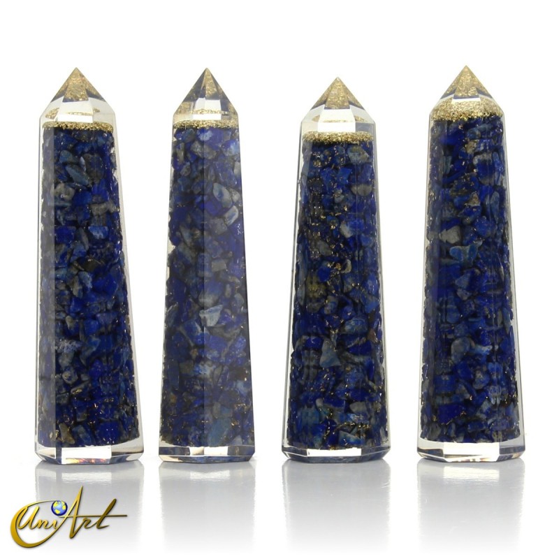 Orgonite in pointed shape, 10 cm - lapis lazuli