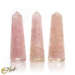 Natural Stone Orgonite Point, 6 cm - rose quartz