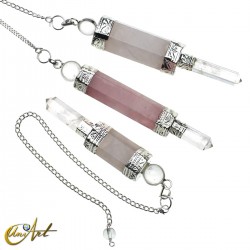 Healing wand rose quartz pendulum