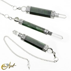 Healing wand green jade pendulum