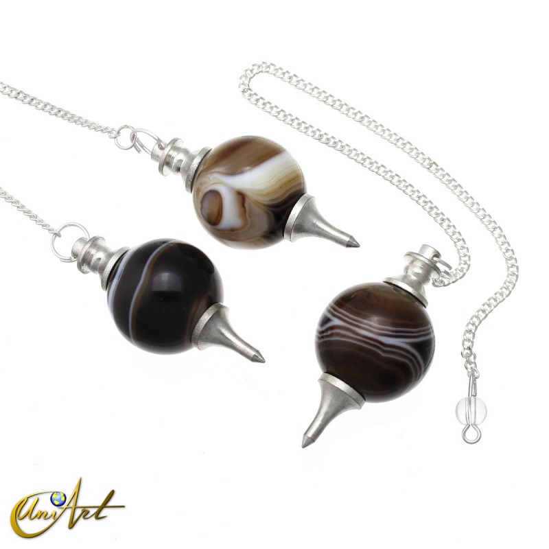 Brown Banded Agate Ball Pendulum