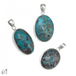 Set of 3 turquoise pendants in sterling silver - set 6