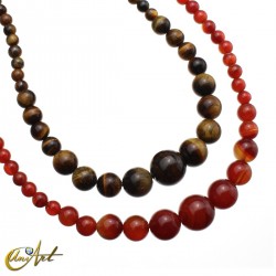 Classic Necklace with Carnelian or Tiger's Eye