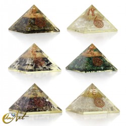 Orgonite Pyramid with Natural Stones and Copper Spiral