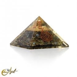 Orgonite Pyramid with Natural Labradorite  and Copper Spiral