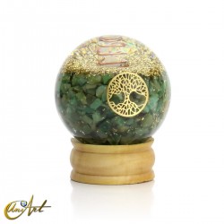 Orgonite Sphere with Green Aventurine and Tree of Life