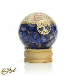Orgonite Sphere with Lapis Lazuli and Tree of Life