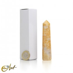 Eight-Sided Yellow Calcite Point and box