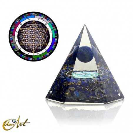 Hexagonal Orgonite with Sphere and Lapis Lazuli