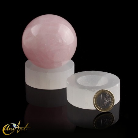 Base de selenita  para esfera, 5,5 cm