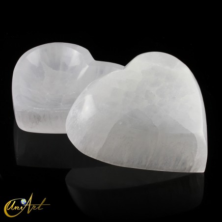 Heart-Shaped Selenite Bowl, 14 cm